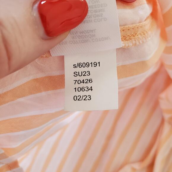 LOFT Dress Womens 2XL Striped Midi Summer Pockets Modal Casual Flowy Lightweight - Picture 7 of 11